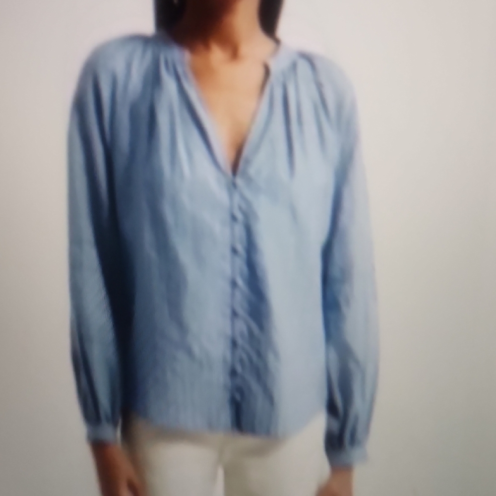 VERONICA BEARD Ailani Top River Blue Size 4 $448